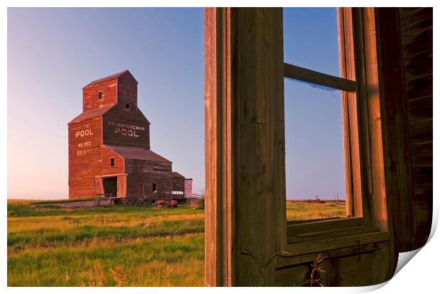 elevator, abandoned town of Bents Print by Dave Reede