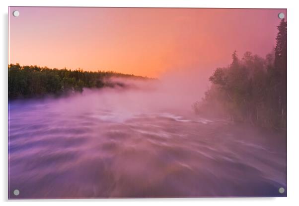 Otter Rapids along the Churchill River Acrylic by Dave Reede