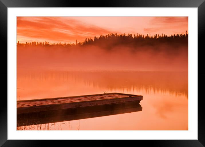 Misty Lake Framed Mounted Print by Dave Reede