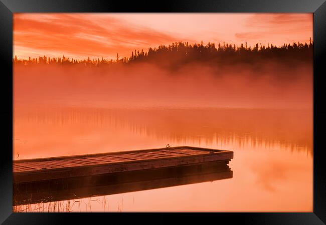 Misty Lake Framed Print by Dave Reede