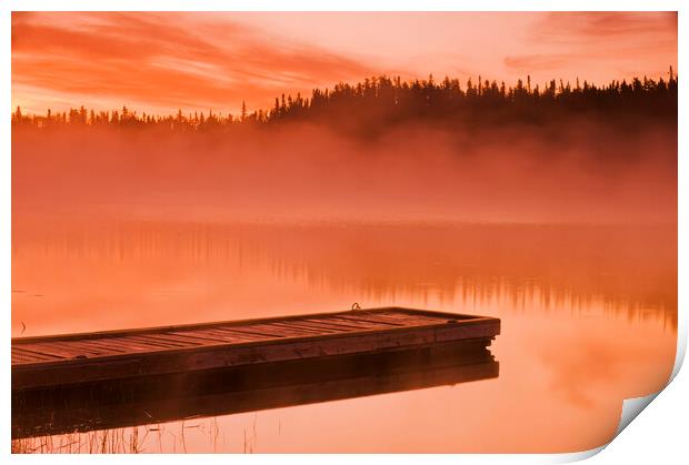 Misty Lake Print by Dave Reede