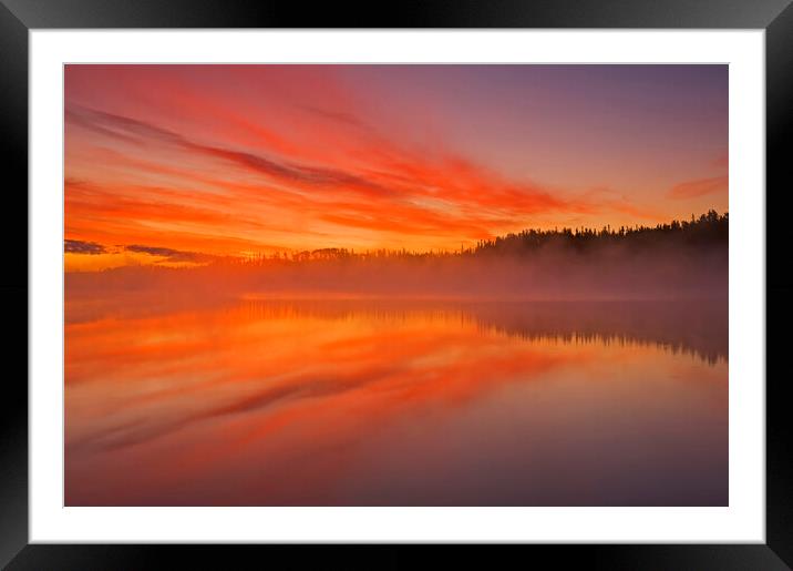 Sunrise Over Northern lake Framed Mounted Print by Dave Reede
