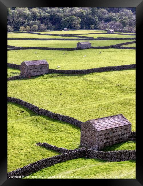 Gunnerside Meadows, Yorkshire Dales Framed Print by Jim Monk