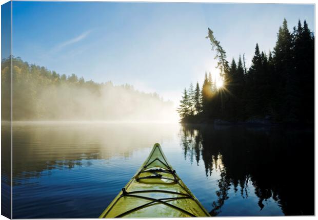 Early Morning Kayak Canvas Print by Dave Reede