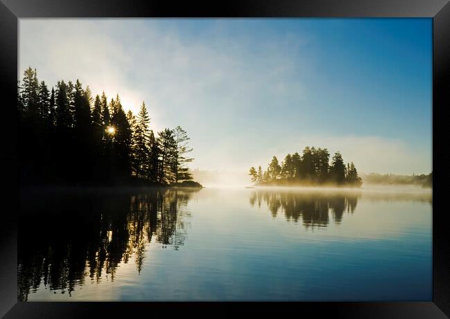 Misty Lake Framed Print by Dave Reede