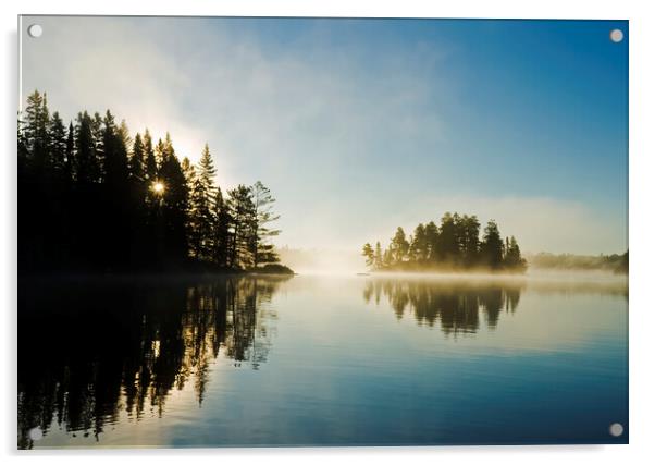 Misty Lake Acrylic by Dave Reede