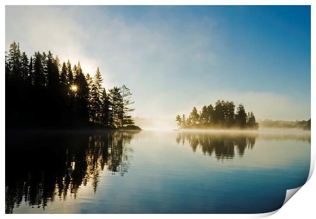 Misty Lake Print by Dave Reede