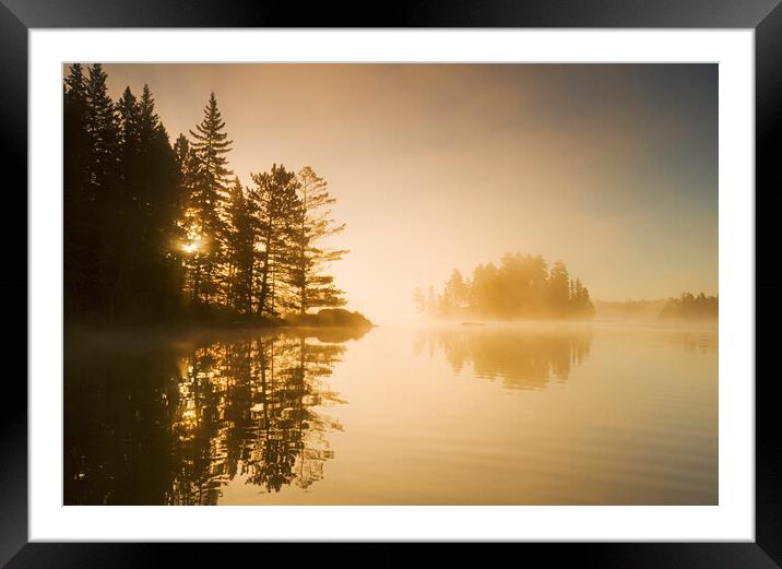 Mist Over Blindfold Lake Framed Mounted Print by Dave Reede