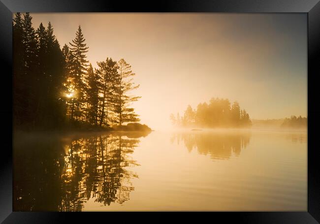 Mist Over Blindfold Lake Framed Print by Dave Reede