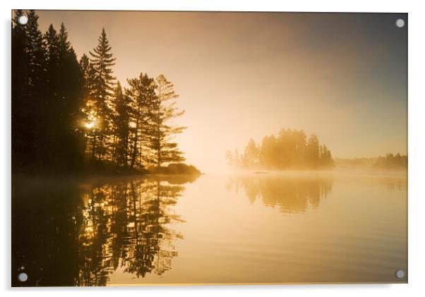 Mist Over Blindfold Lake Acrylic by Dave Reede