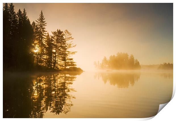 Mist Over Blindfold Lake Print by Dave Reede