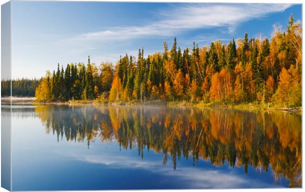 autumn, Dickens Lake Canvas Print by Dave Reede