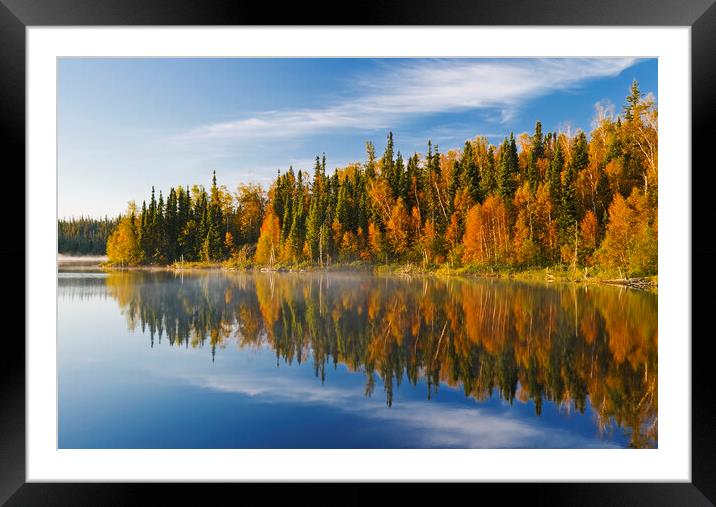 autumn, Dickens Lake Framed Mounted Print by Dave Reede