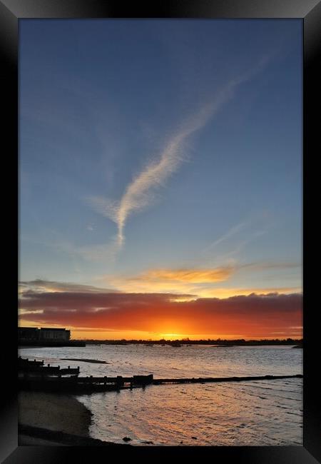 Hometown Brightlingsea sunrise colours  Framed Print by Tony lopez