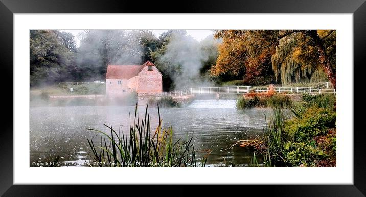 Sturminster  newton. . Watermill  Framed Mounted Print by Les Schofield