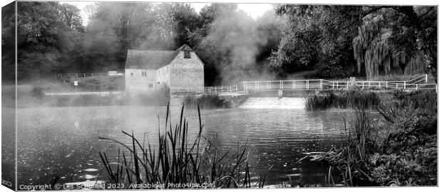 Sturminster newton water mill Dorset  Canvas Print by Les Schofield