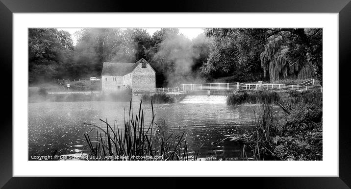 Sturminster newton water mill Dorset  Framed Mounted Print by Les Schofield