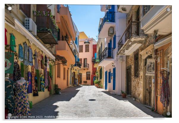 Street in Chania, Crete  Acrylic by Jim Monk