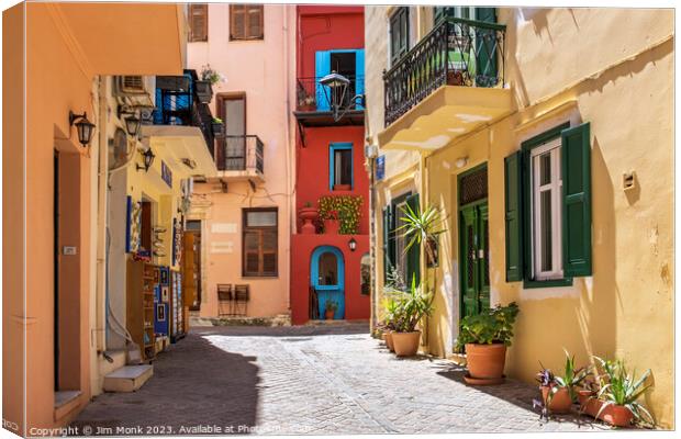 Old Town of Chania, Crete  Canvas Print by Jim Monk