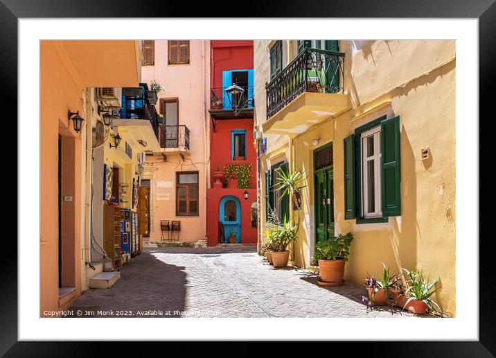 Old Town of Chania, Crete  Framed Mounted Print by Jim Monk
