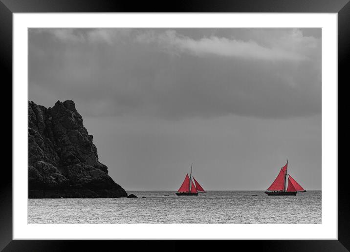 Red Sails Framed Mounted Print by Mark S Rosser