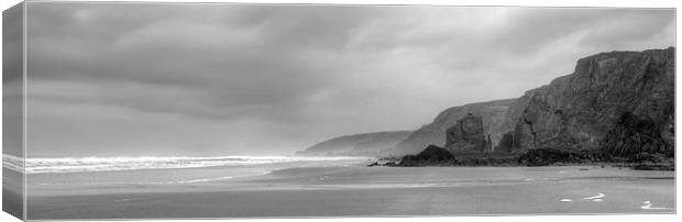 Winters Day on Sandymouth Canvas Print by Mike Gorton