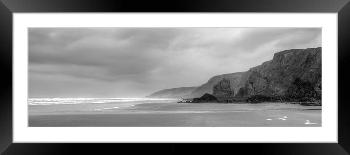Winters Day on Sandymouth Framed Mounted Print by Mike Gorton