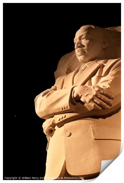 Martin Luther King Memorial Stars and Venus in Background Night  Print by William Perry