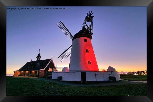 Lytham Windmill Illuminated Framed Print by Michele Davis