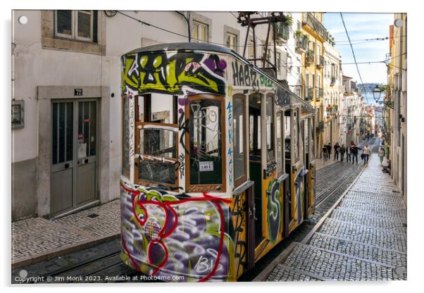 Bica Funicular (Elevador da Bica) in Lisbon Acrylic by Jim Monk
