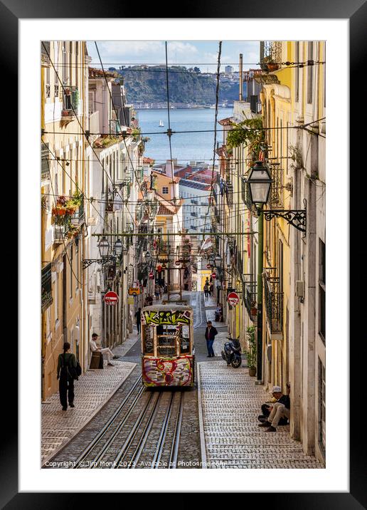 The Bica Funicular Lisbon Framed Mounted Print by Jim Monk