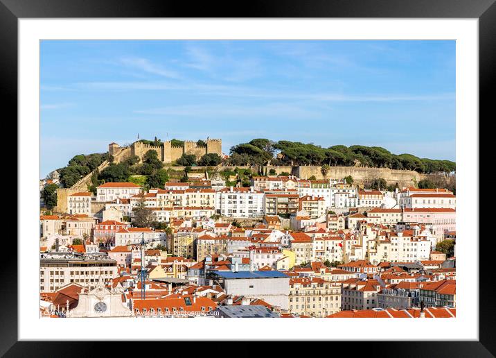 View from Miradouro de Sao Pedro in Lisbon Framed Mounted Print by Jim Monk