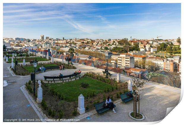 Lisbon City Skyline Print by Jim Monk