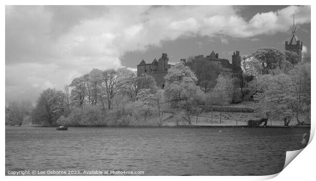 Linlithgow Loch, Palace and Church - Infrared Print by Lee Osborne