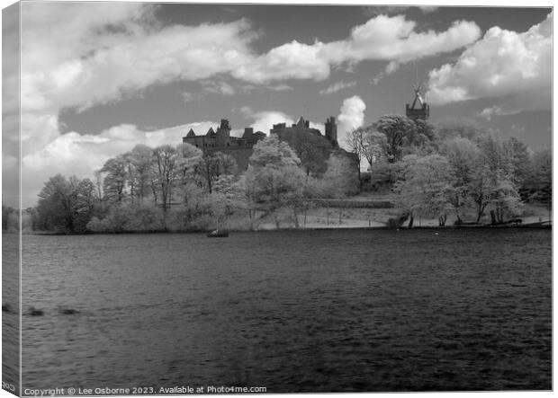 Linlithgow Loch, Palace and Church - Infrared  Canvas Print by Lee Osborne