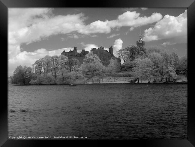 Linlithgow Loch, Palace and Church - Infrared  Framed Print by Lee Osborne