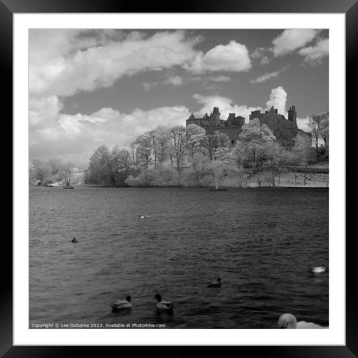 Linlithgow Loch, Palace and Church - Infrared Framed Mounted Print by Lee Osborne