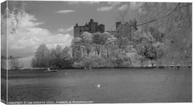 Linlithgow Loch, Palace and Church - Infrared Canvas Print by Lee Osborne