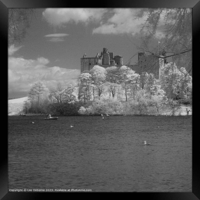 Linlithgow Loch, Palace and Church - Infrared Framed Print by Lee Osborne