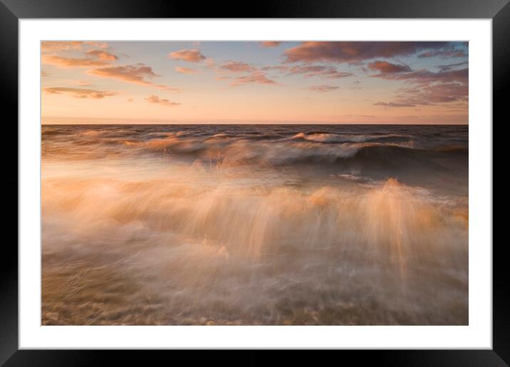 surf during a windy evening Framed Mounted Print by Dave Reede