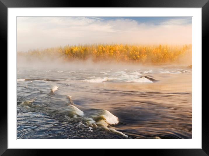 River in the Fog Framed Mounted Print by Dave Reede