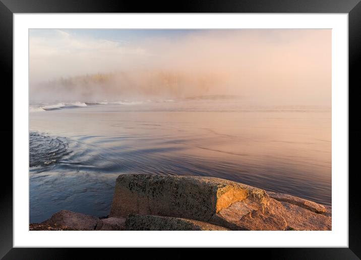 Sturgeon Falls,  Whiteshell Provincial Park Framed Mounted Print by Dave Reede