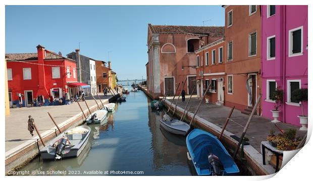 Burano Island Venice  Print by Les Schofield