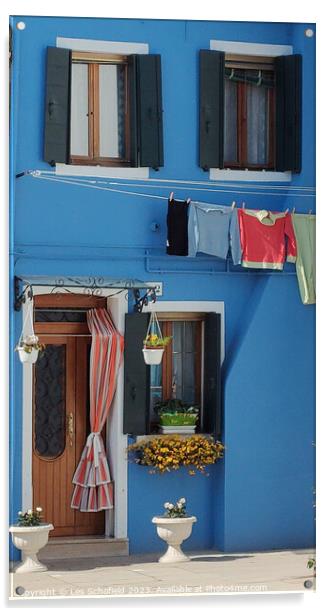 Colourful house on burano island Venice  Acrylic by Les Schofield