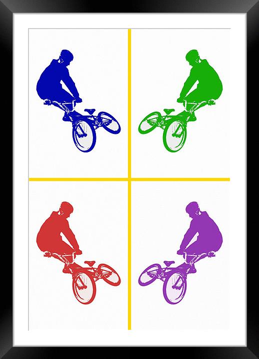 Bright BMX Quad Framed Mounted Print by Donna Collett