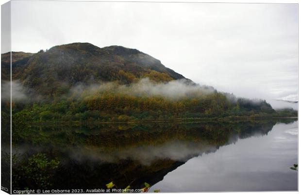 Reflections on Loch Lubnaig Canvas Print by Lee Osborne