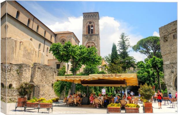 Ravello Piazza Duomo Canvas Print by Diana Mower