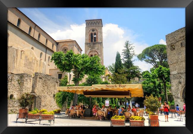 Ravello Piazza Duomo Framed Print by Diana Mower