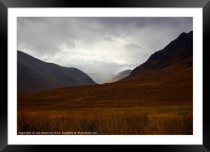 Glen Coe Mountain Grandeur Framed Mounted Print by Lee Osborne