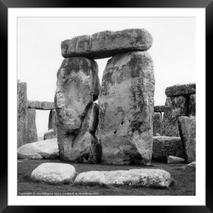 Stonehenge Framed Mounted Print by Lee Osborne